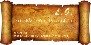 Leimdörfer Osszián névjegykártya
